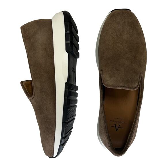 AQUATALIA Taupe Suede Leather Weatherproof Casual Slip On Shoe NEW WITH BOX SZ 5 - Picture 13 of 16